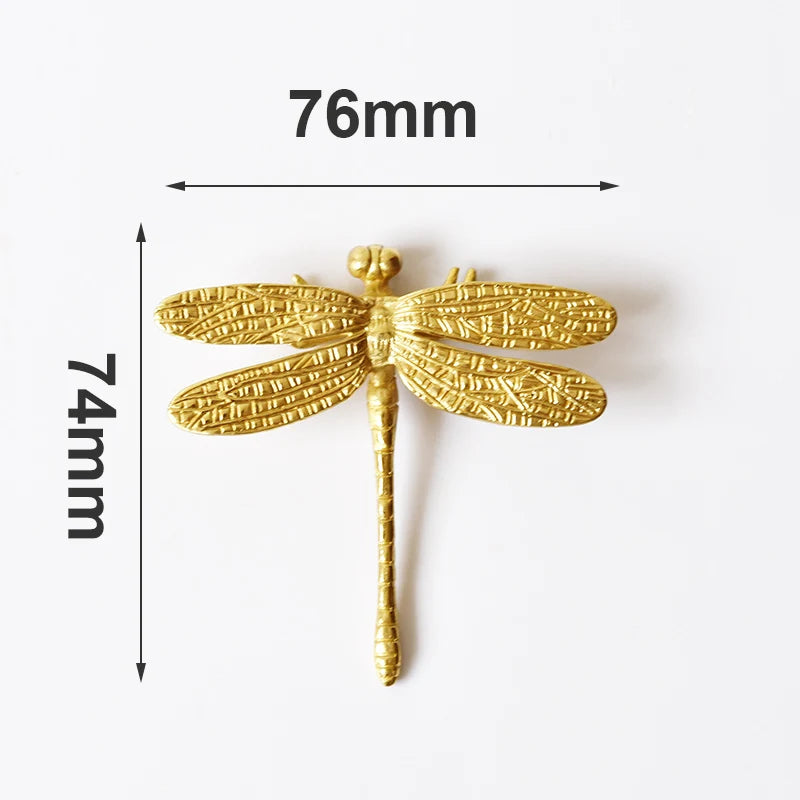 Dragonfly/Butterfly Shape Brass Door Knobs/ Cupboard Drawer Pulls