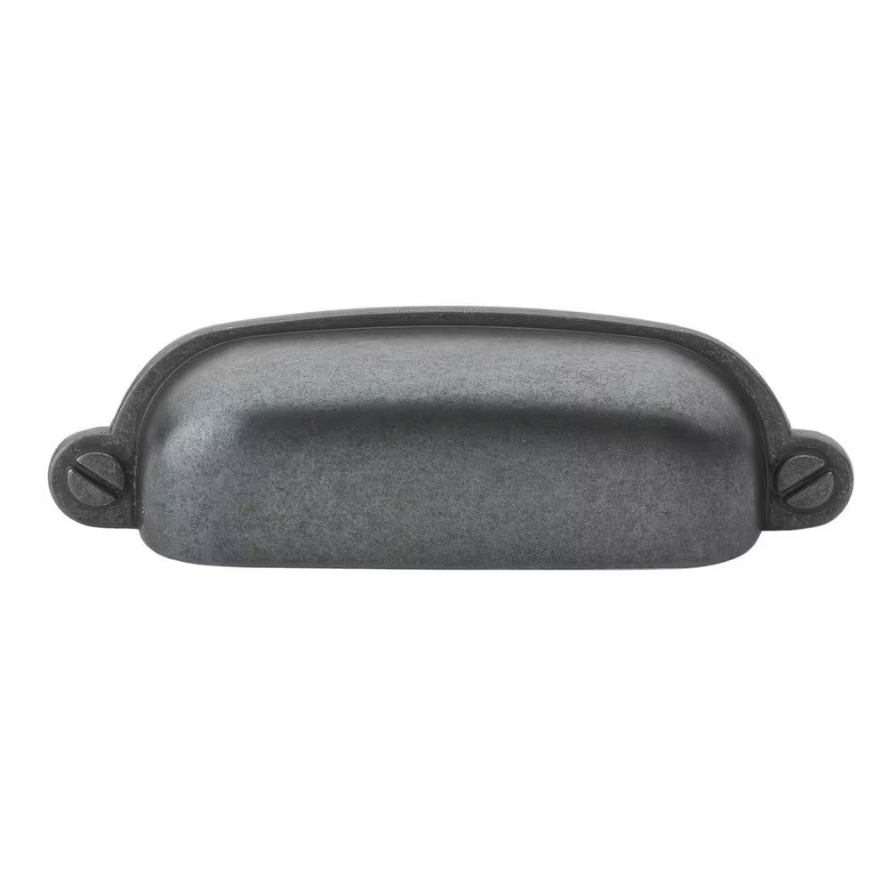 3-1/2 In. Matte Black Classic Bin Cup Handle Drawer Pulls (10-Pack)