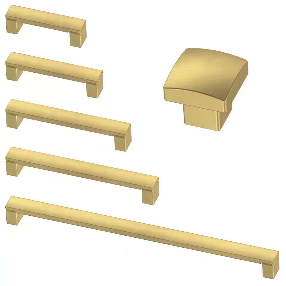 3 In. (76 Mm) Center-To Center Simply Geometric Modern Gold Cabinet Drawer Pull