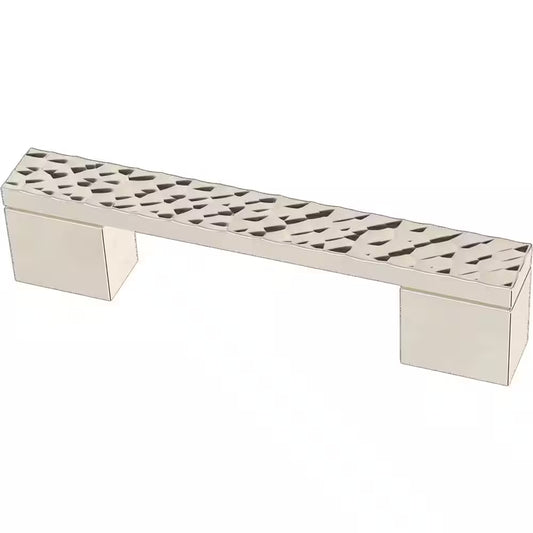 Modern Hammered 3 or 3-3/4 In. (76-96 Mm) Polished Nickel Cabinet Drawer Pull