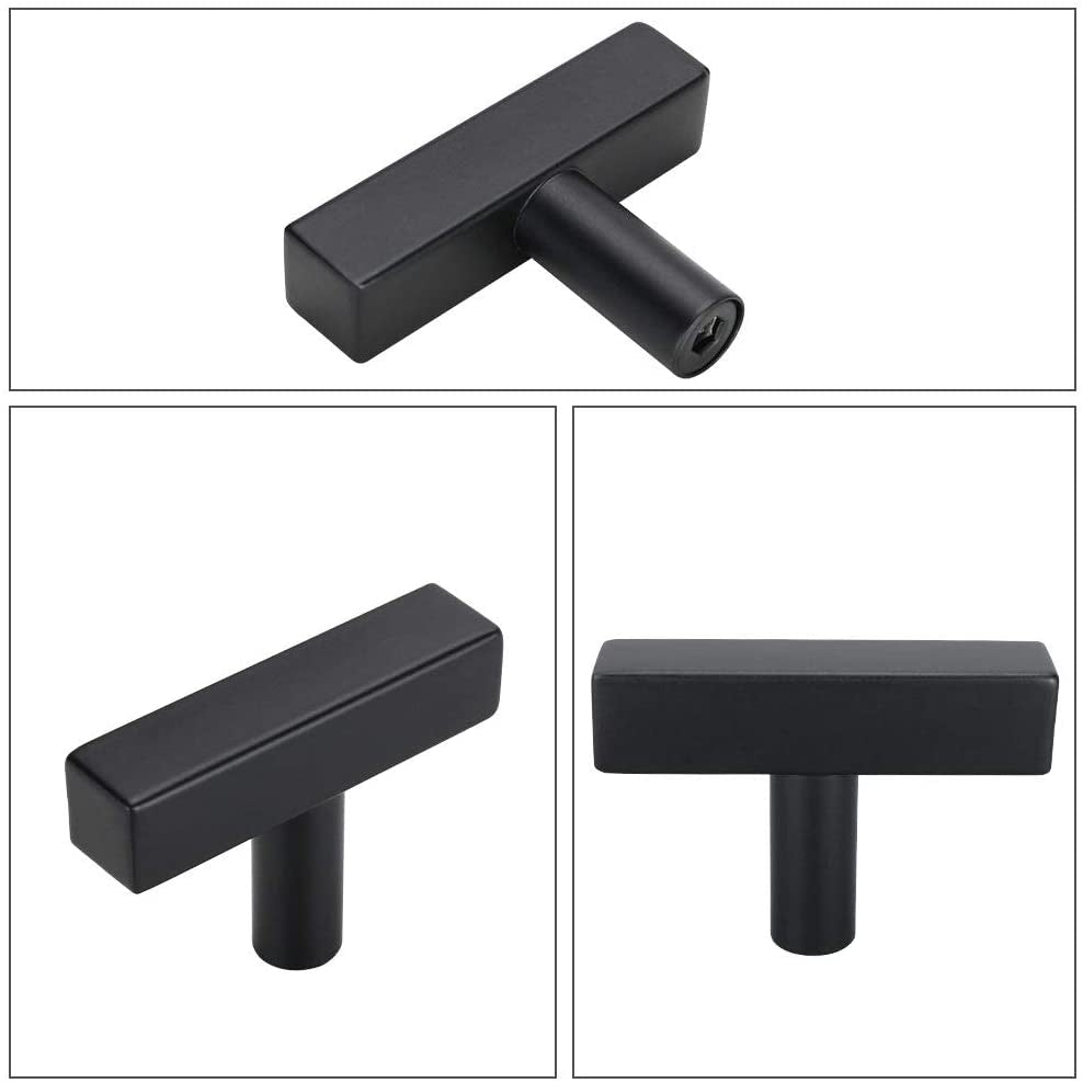 15 pack Black Cabinet Knobs Hardware Modern styling T shape Konbs