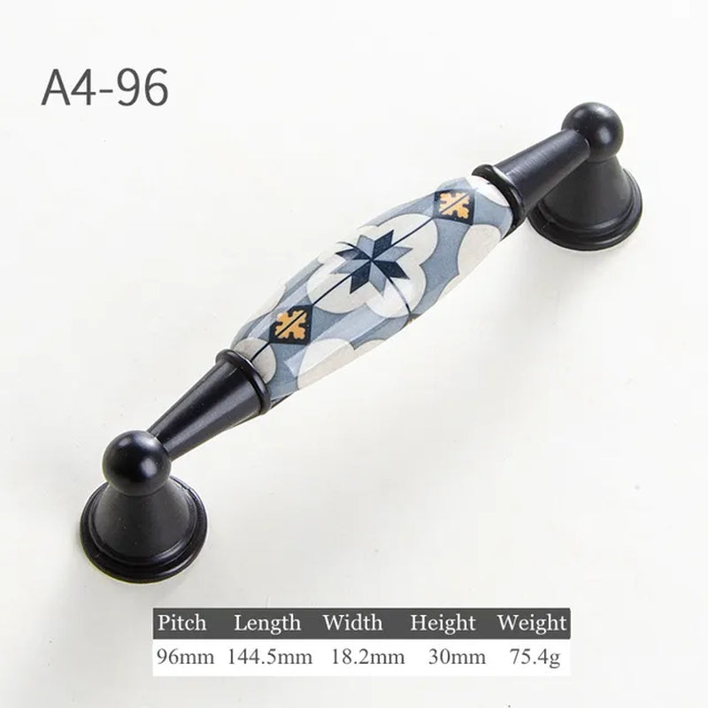 Blue Flower / Ceramic Handles and Knobs Drawer Pulls