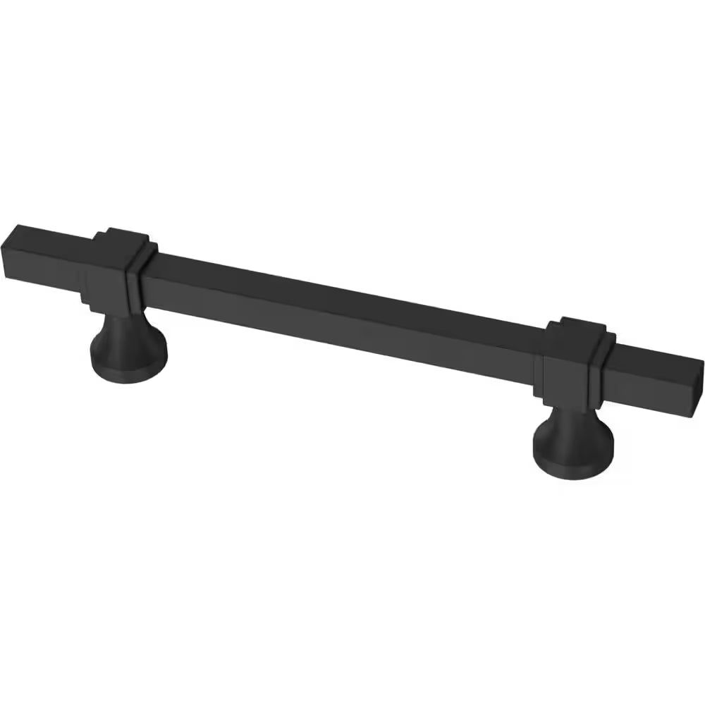 Stepped Square Adjusta-Pull 1-3/8 to 6-5/16 In. (35-160 Mm) Matte Black Adjustable Cabinet Drawer Pull