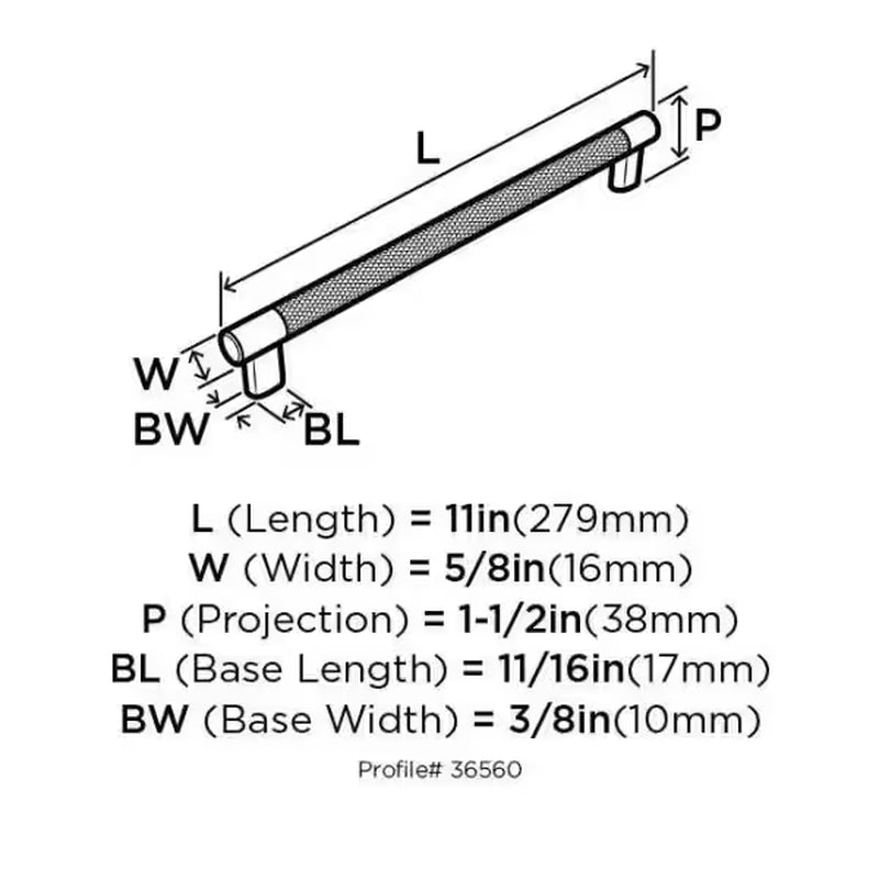 Esquire 10-1/16 in (256 Mm) Polished Nickel/Stainless Steel Drawer Pull