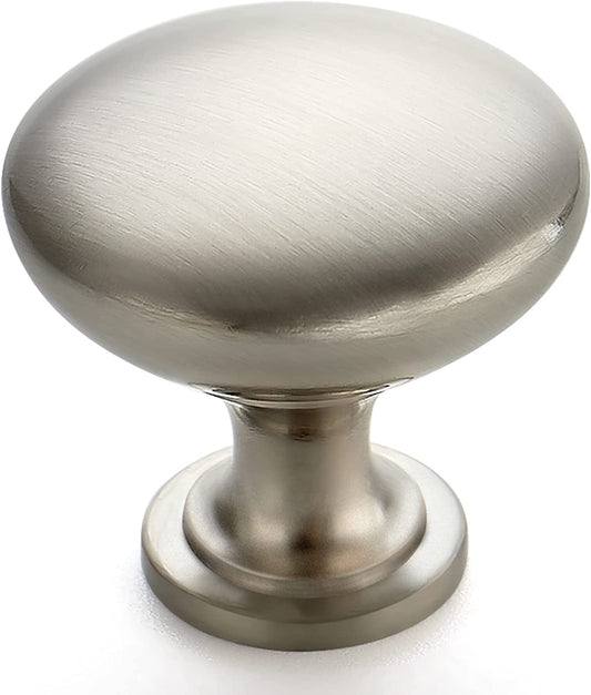 30 Pack Brushed Nickel round Zinc Cabinet Knobs/Pulls 