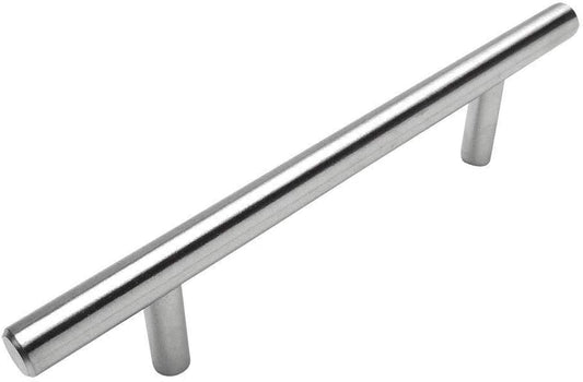 25 Pack True Solid Stainless Steel Construction 3/8 Inch Slim Line Euro Style Cabinet Hardware Bar Handle Pull - 3" Inch (76Mm) Hole Centers