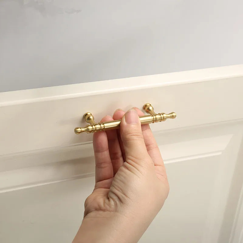 Satin Brass Antique Style Drawer Pulls 