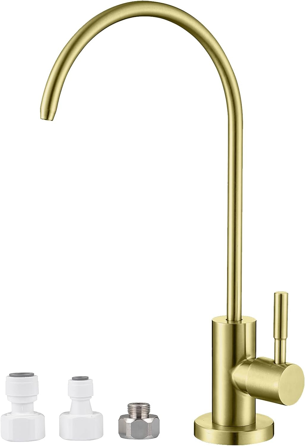 Reverse Osmosis Faucet Fits Non-Air Gap Water Filtration Systems, Modern Filtered Water Faucet Stainless Steel (Brushed Gold)