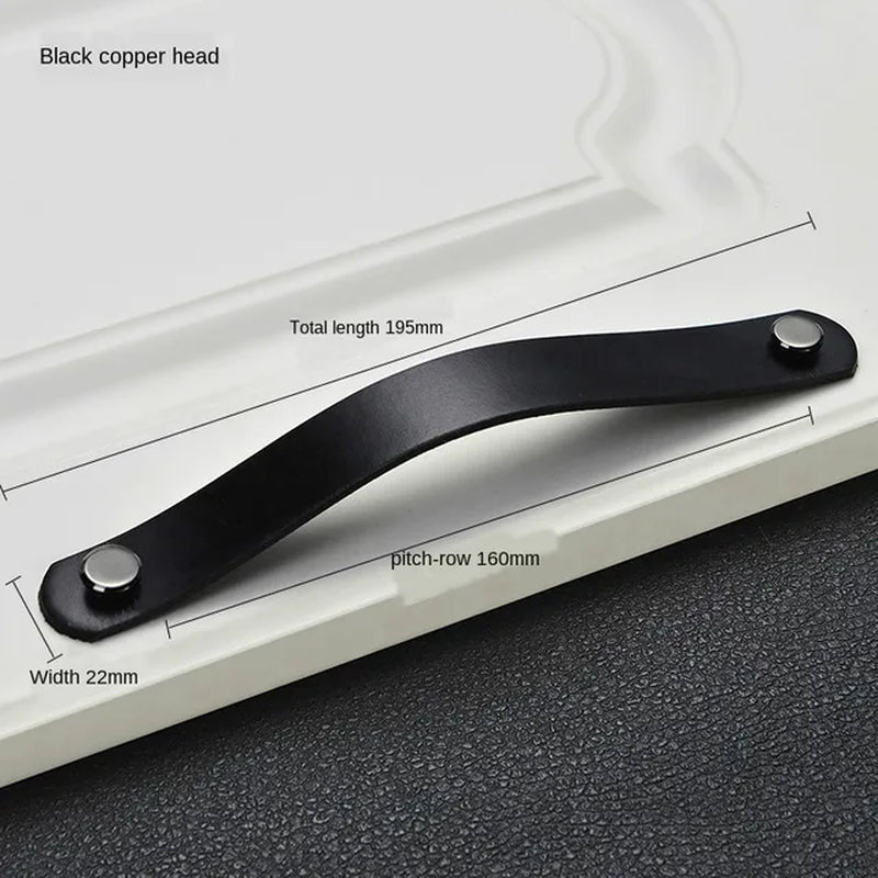 Modern Farm Collection Black Leather Drawer Pulls