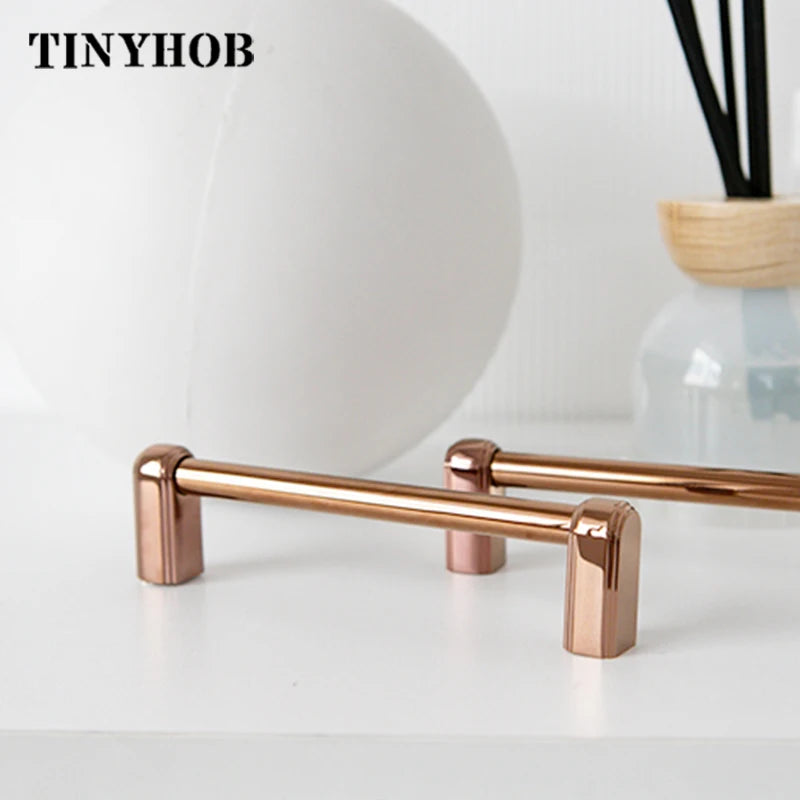 Rose Gold Solid Brass Handles/ Knobs/ Cabinet Drawer Pulls