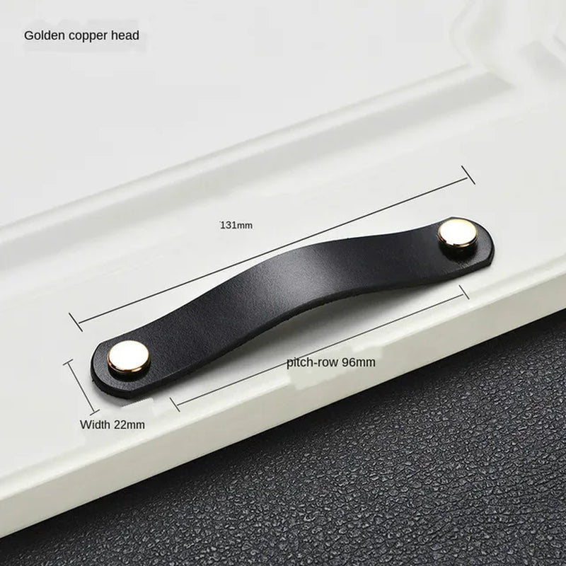 Modern Farm Collection Black Leather Drawer Pulls