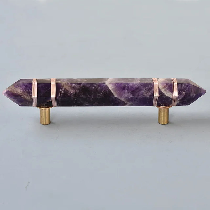 Luxury Natural Reiki Crystal + Brass Knobs/Cabinet Drawer Pulls