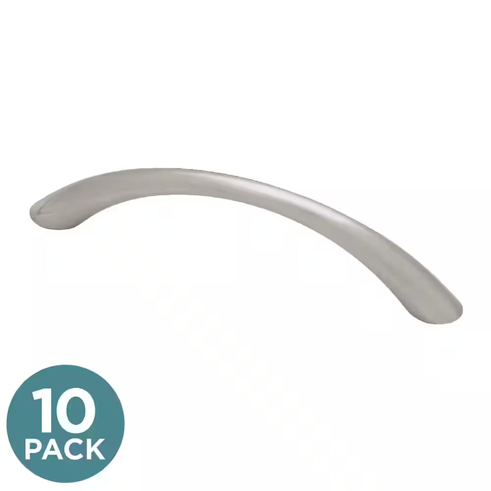 Tapered Bow 3-3/4 In. (96 Mm) Satin Nickel Cabinet Drawer Pulls (10-Pack)