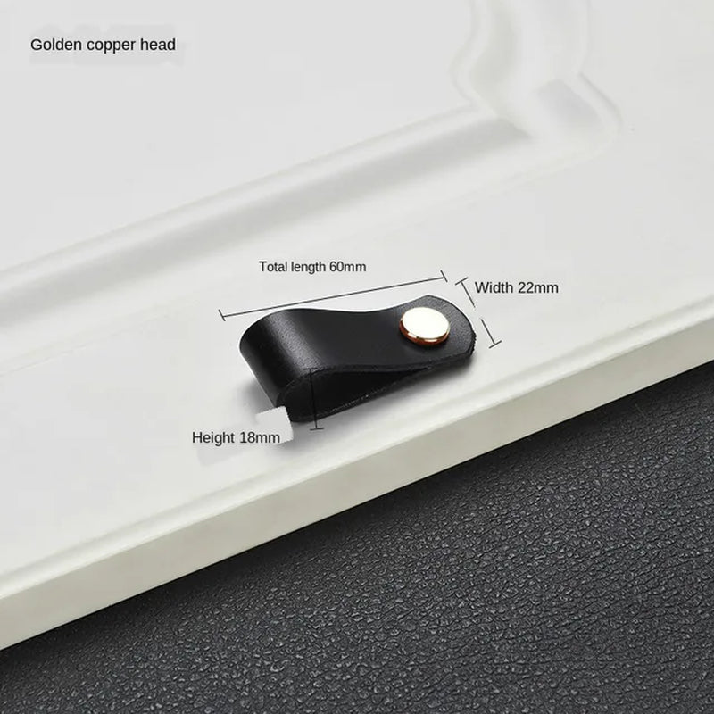 Modern Farm Collection Black Leather Drawer Pulls