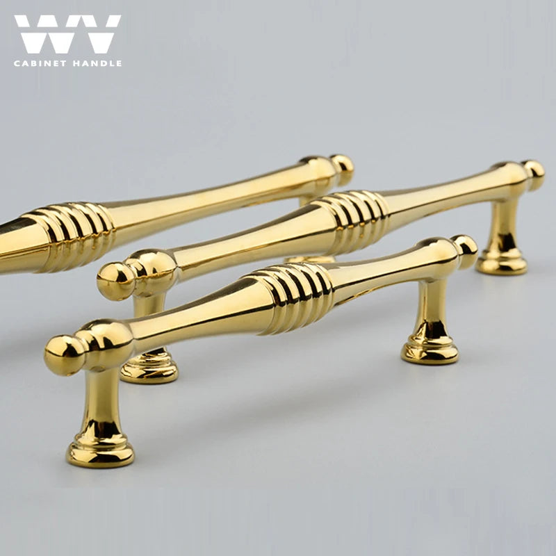  Bright Gold Kitchen Cabinet Door Pulls 224Mm 