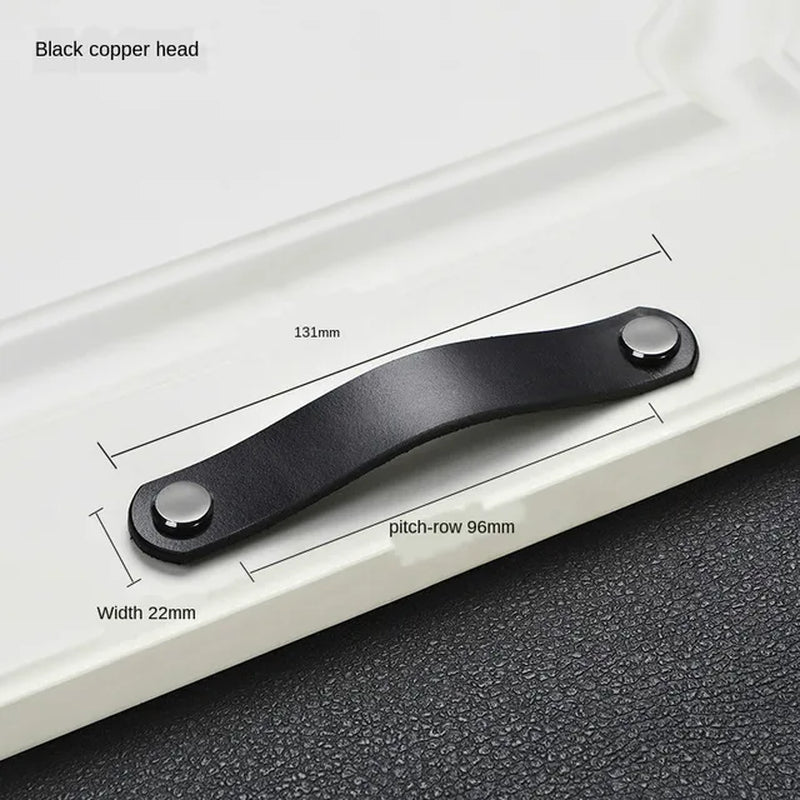 Modern Farm Collection Black Leather Drawer Pulls