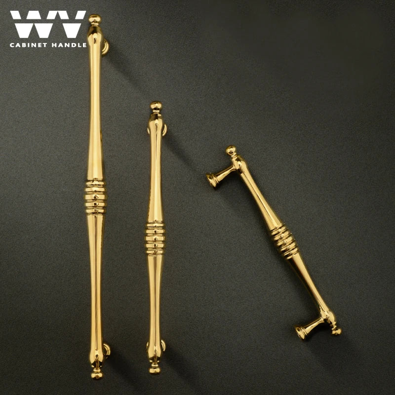  Bright Gold Kitchen Cabinet Door Pulls 224Mm 