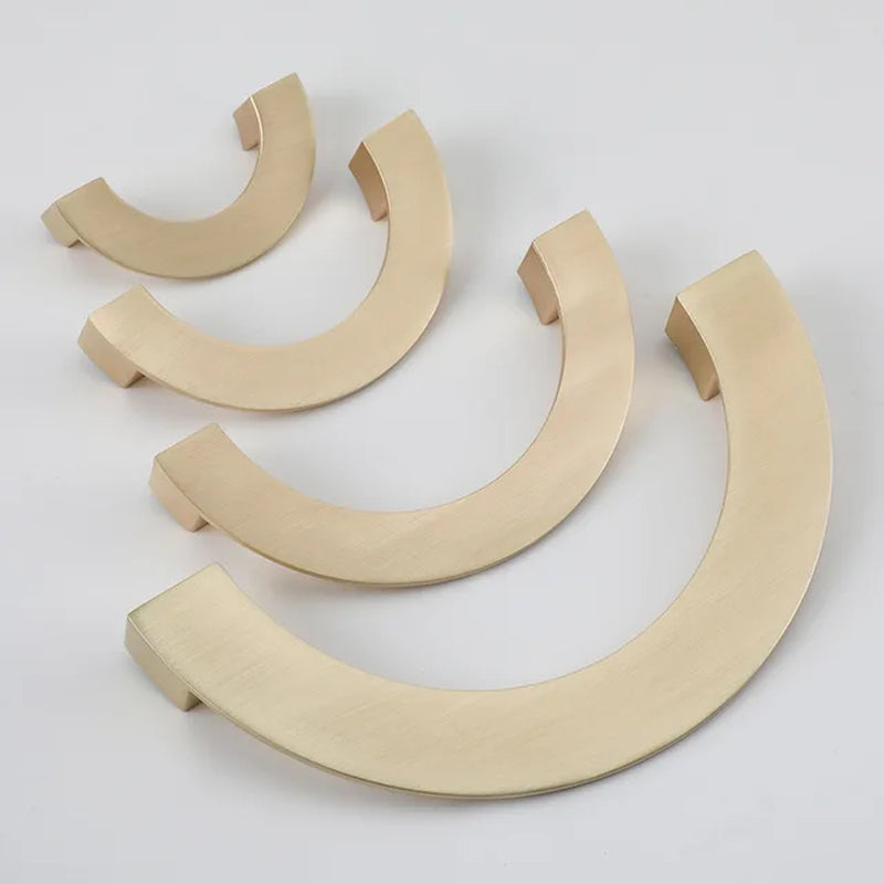 2 Pcs Polished GOLD/SILVER/BRUSHED Semicircle Dresser Pull/Drawer Pulls/Handle Knobs/Drop Ring Pulls.