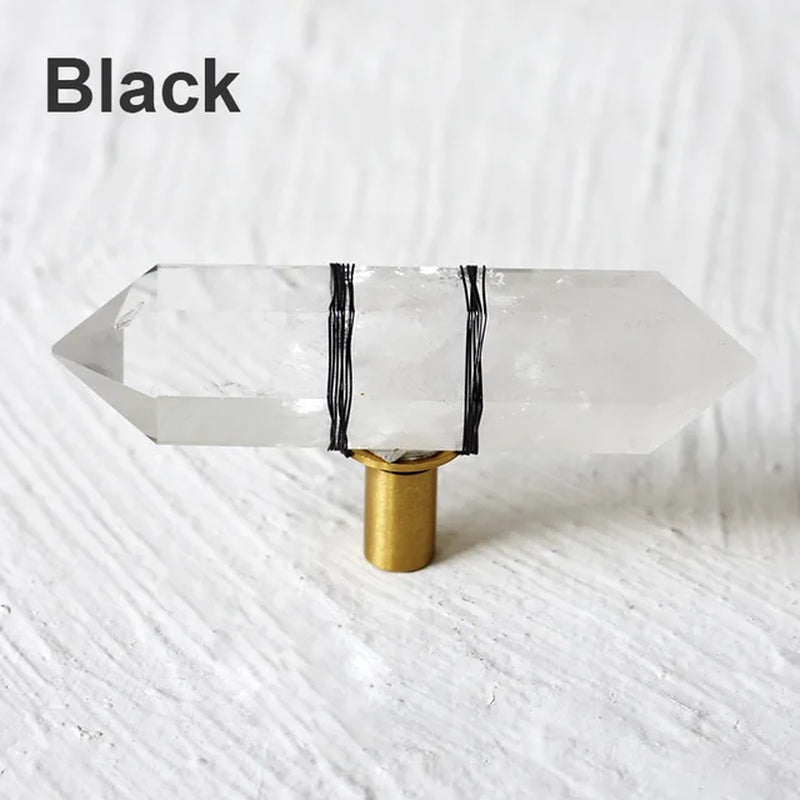 Luxury Natural Reiki Crystal + Brass Knobs/Cabinet Drawer Pulls