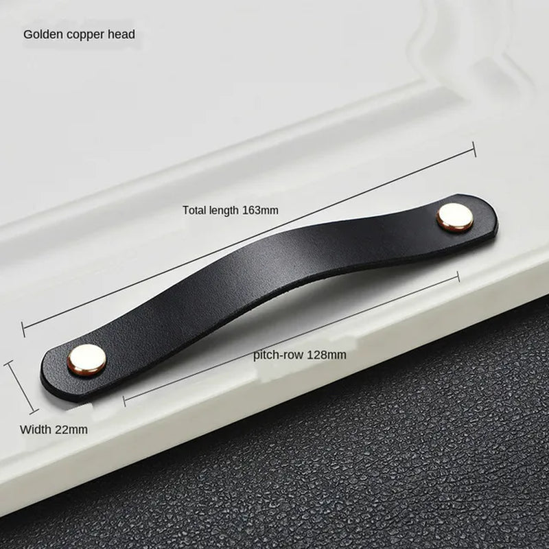 Modern Farm Collection Black Leather Drawer Pulls