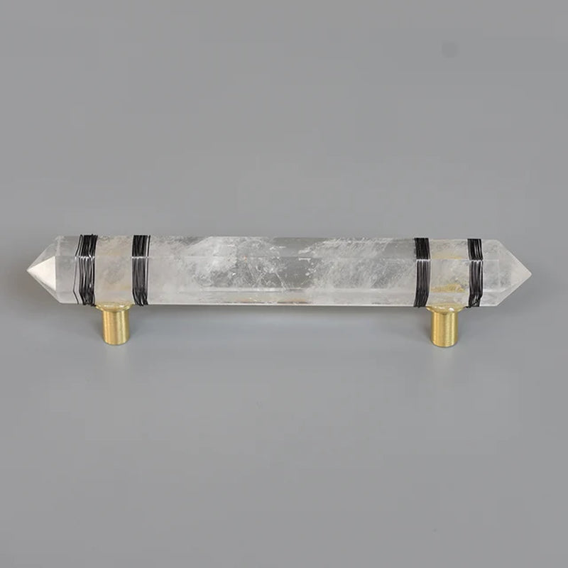 Luxury Natural Reiki Crystal + Brass Knobs/Cabinet Drawer Pulls