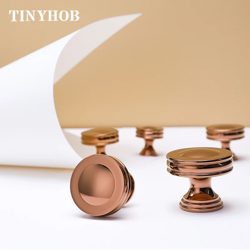 Rose Gold Solid Brass Handles/ Knobs/ Cabinet Drawer Pulls