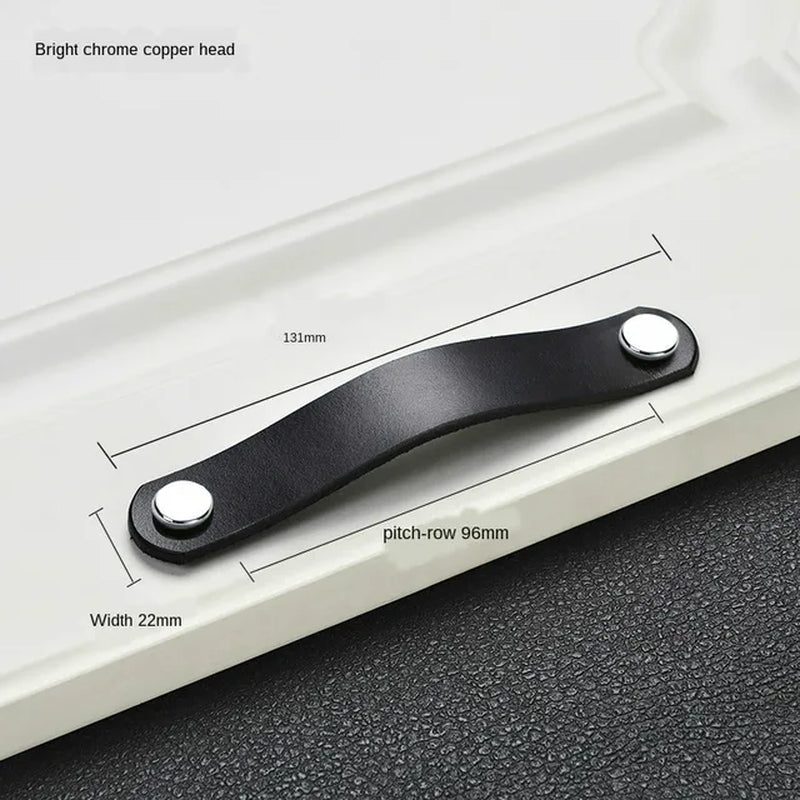 Modern Farm Collection Black Leather Drawer Pulls