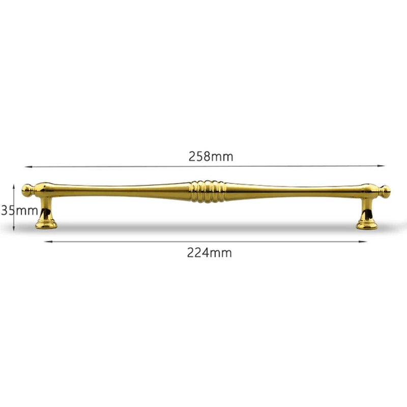  Bright Gold Kitchen Cabinet Door Pulls 224Mm 