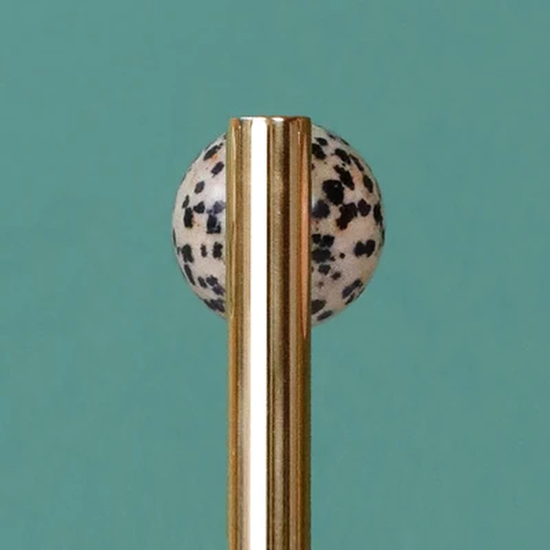 Art Handle/Natural Marble + Brass Knobs/ Handles/ Drawer Pulls 