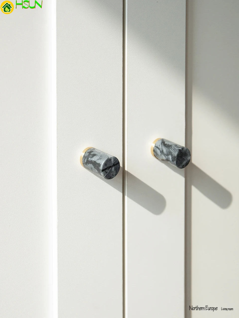 Brass + Marble Cabinet Drawer Pulls 