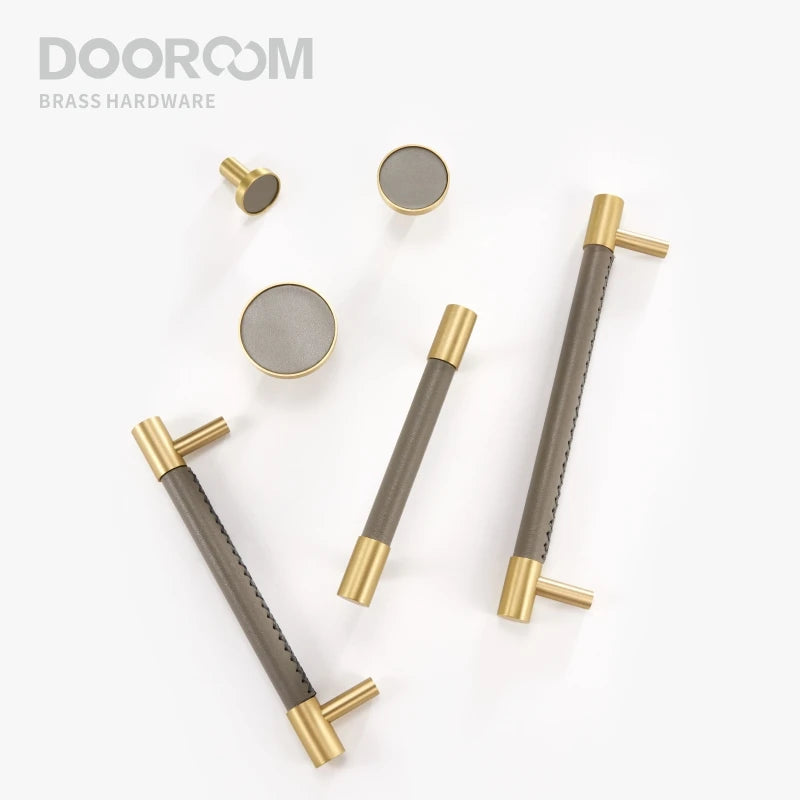 Light Luxury Collection, Brass AND Real Leather Pulls