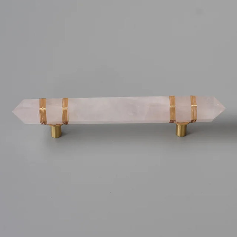 Luxury Natural Reiki Crystal + Brass Knobs/Cabinet Drawer Pulls