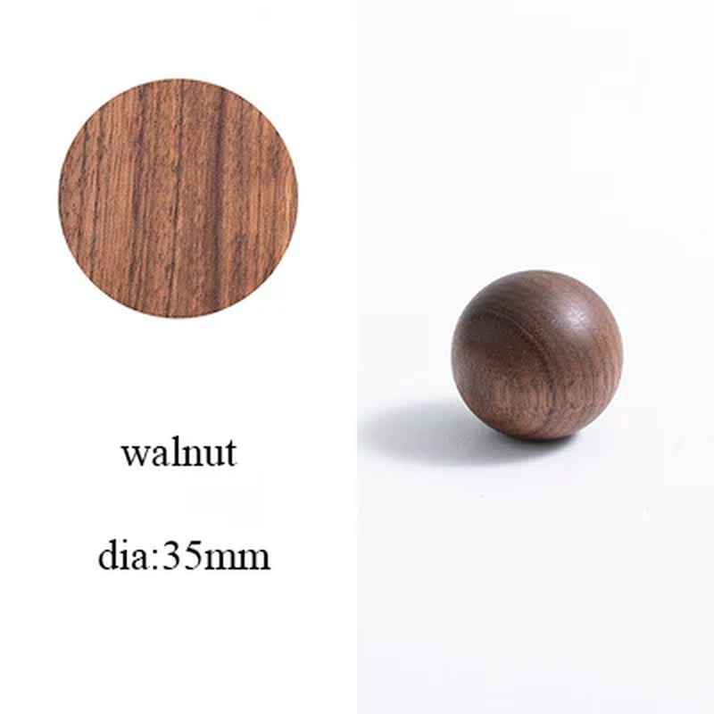 Natural Walnut + Brass Handle/ Kitchen Cabinet/ Drawer Pulls Wooden Long Handles.