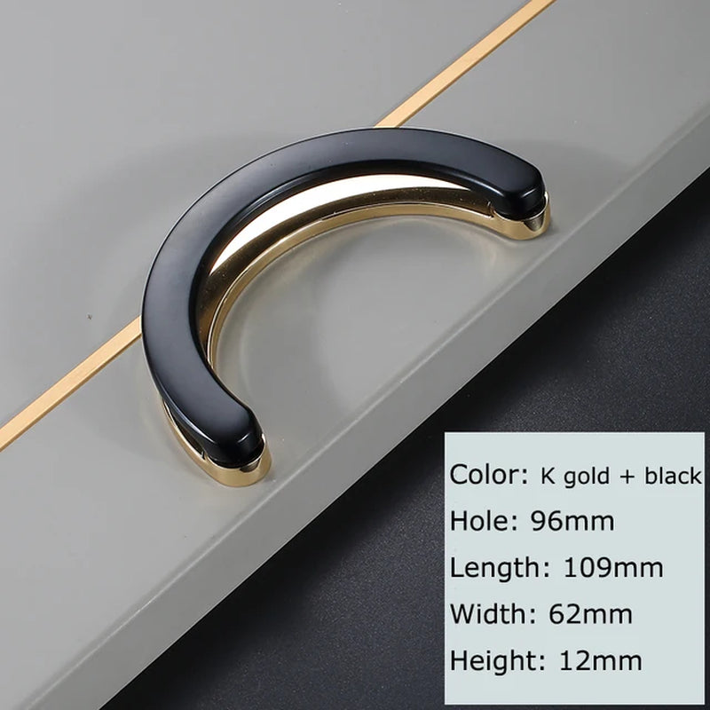 Semicircle Zinc Alloy Door Knob/Handles/Drawer Pulls in Black Finish/ In Gold and White/ In Brushed Bronze