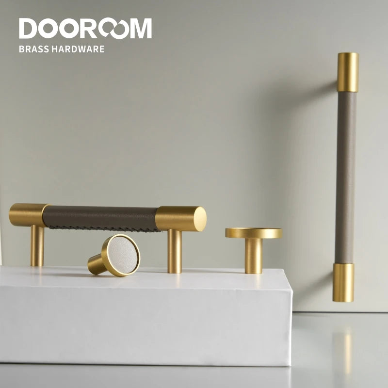 Light Luxury Collection, Brass AND Real Leather Pulls