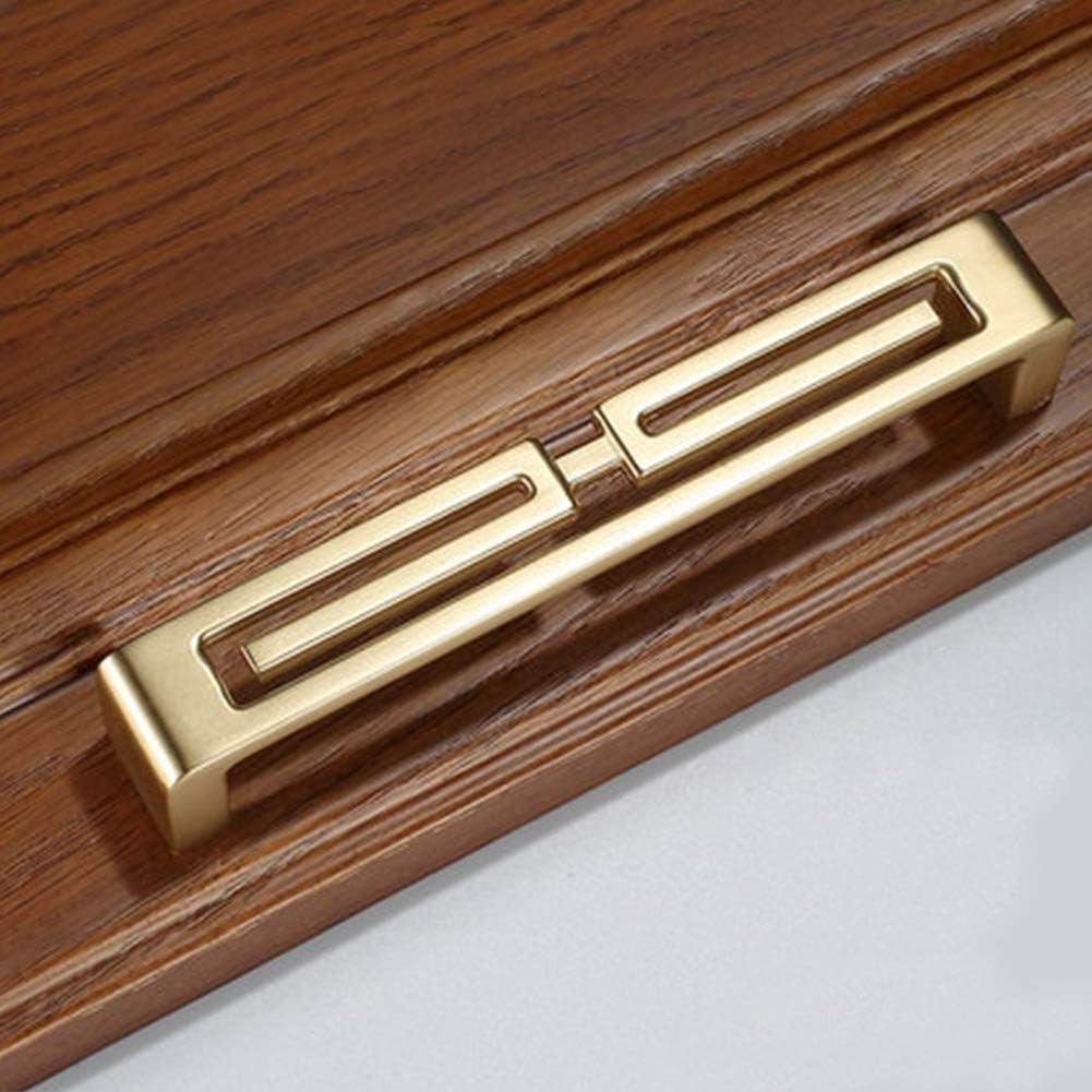 4 Pcs of Cabinet Hardware Handles, Drawer Pulls, Handles Stylish Golden Copper Handles Double-Hole Handle 