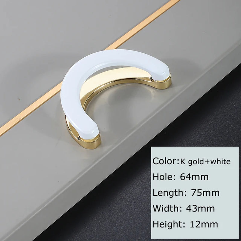 Semicircle Zinc Alloy Door Knob/Handles/Drawer Pulls in Black Finish/ In Gold and White/ In Brushed Bronze