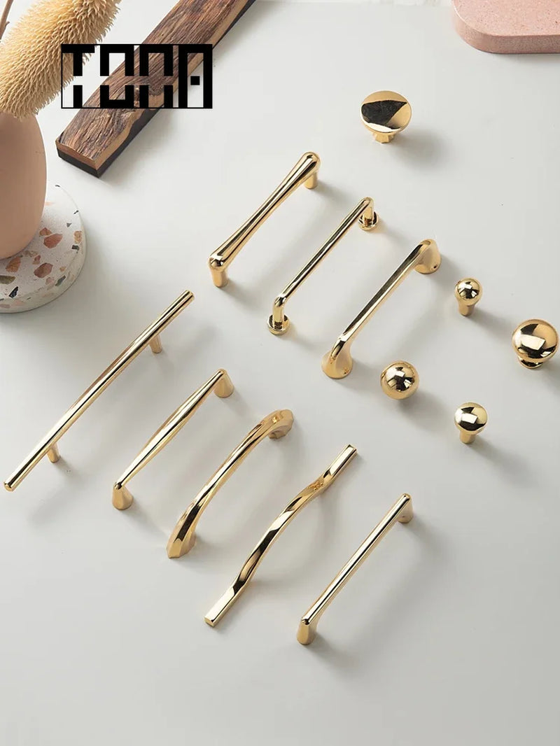 Polished Gold Cabinet Drawer Pulls/ Kitchen Furniture Pulls