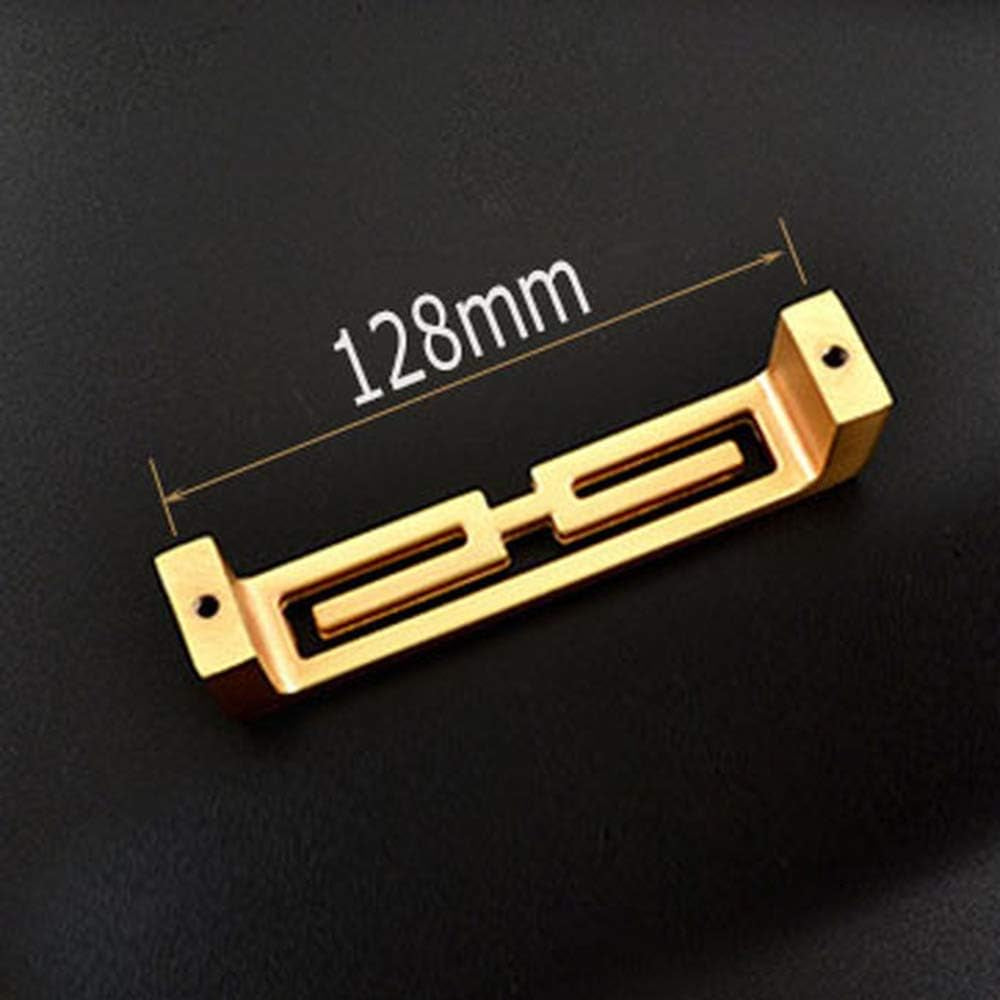 4 Pcs of Cabinet Hardware Handles, Drawer Pulls, Handles Stylish Golden Copper Handles Double-Hole Handle 