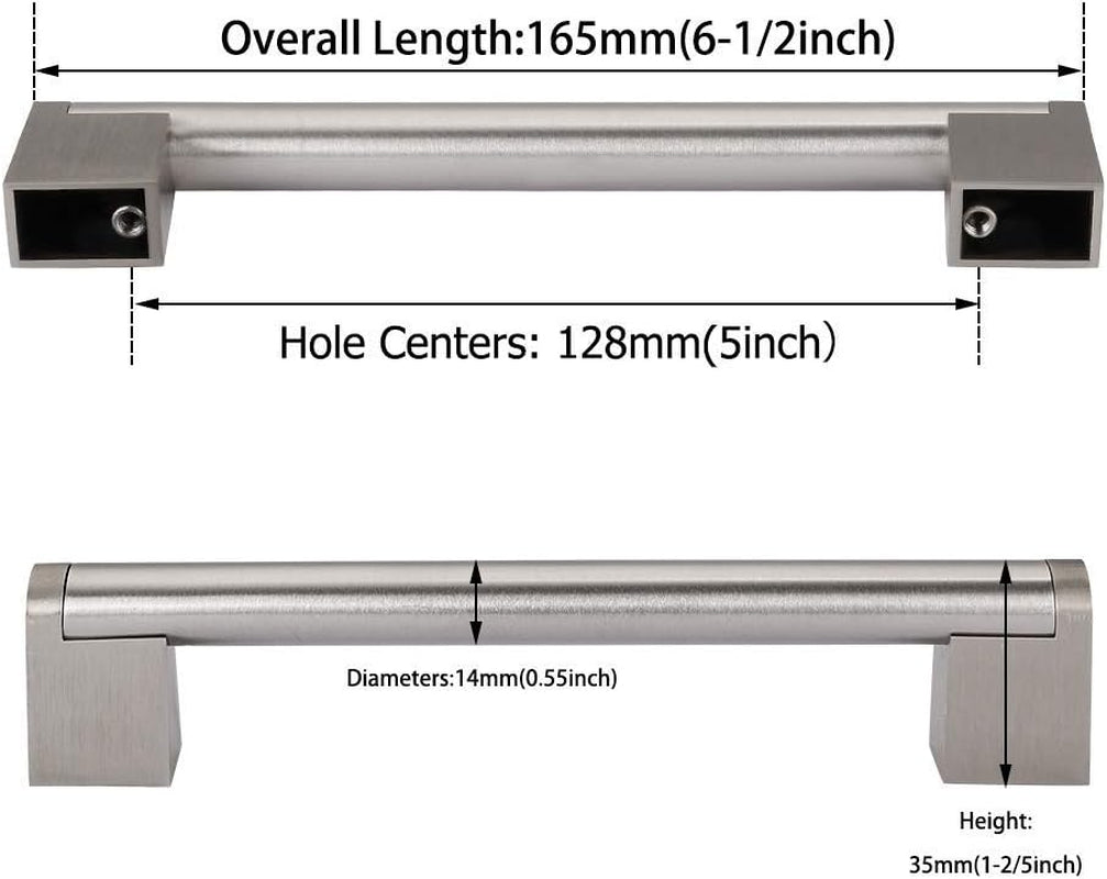 10 Pack of 5 Inch Brushed Nickel Cabinet Pulls