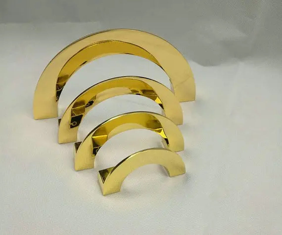 2 Pcs Polished GOLD/SILVER/BRUSHED Semicircle Dresser Pull/Drawer Pulls/Handle Knobs/Drop Ring Pulls.