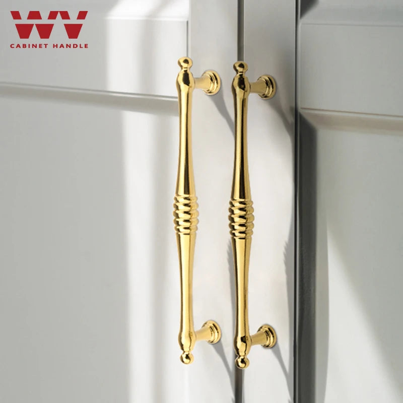  Bright Gold Kitchen Cabinet Door Pulls 224Mm 