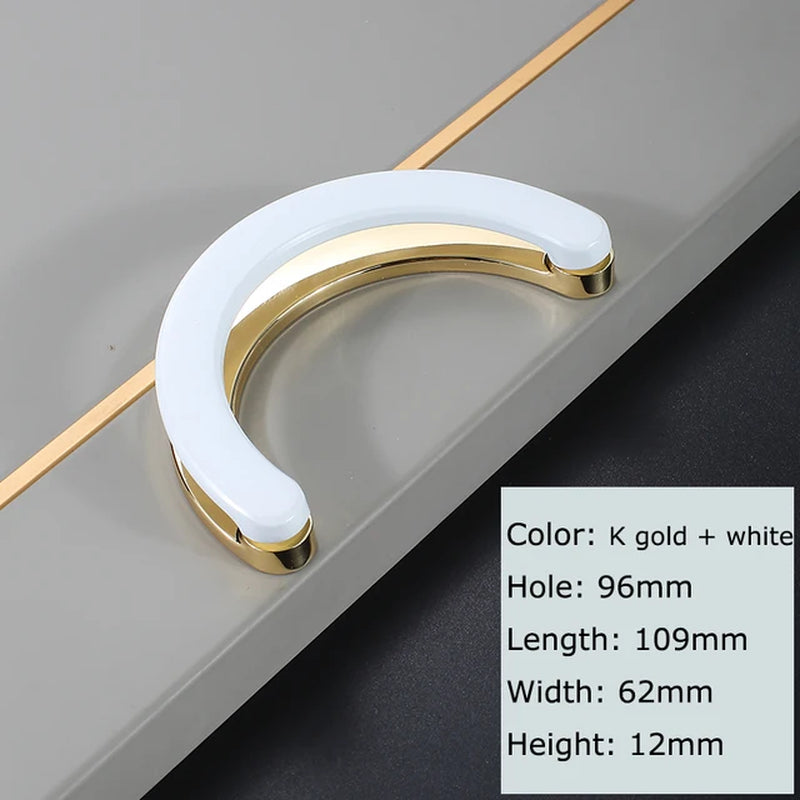 Semicircle Zinc Alloy Door Knob/Handles/Drawer Pulls in Black Finish/ In Gold and White/ In Brushed Bronze